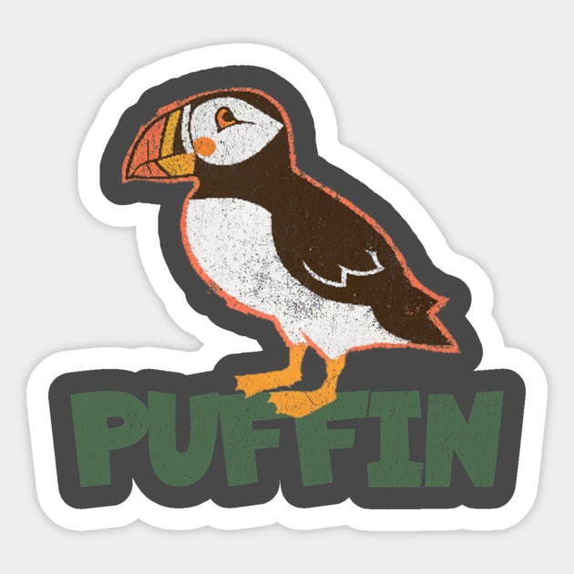 Bold Atlantic Puffin Seabird Sticker by DonWillisJrArt